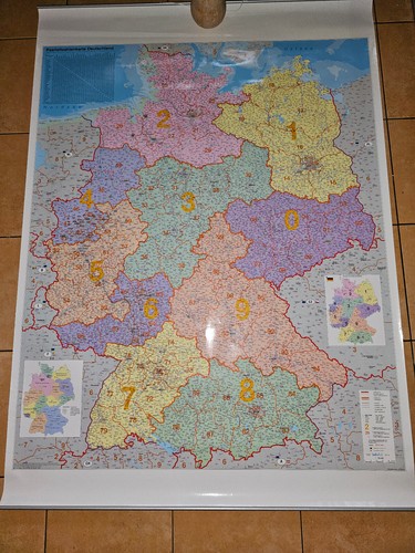 Deutschlandkarte - PLZ-Karte - Postleitzahlenkarte - NEU 1:750000