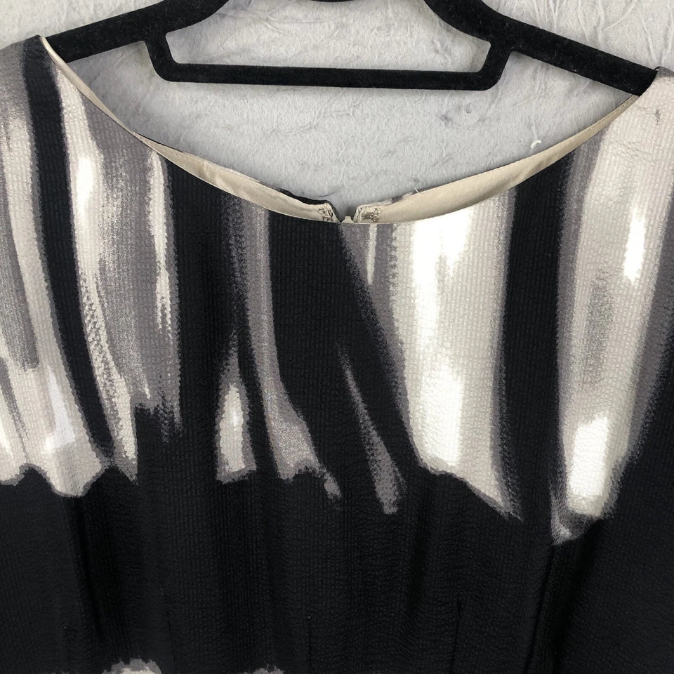 Vestido Peruano Connection Feminino 6 Arte Abstrata 100% Seda Carreira Casamento Moderno - Imagem 4 de 4