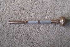 Antique K H Victorian Rolled Gold Mother of Pearl Umbrella Parasol Handle