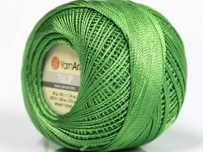 Green YarnArt Tulip Size 10 Microfiber Thread 52266 50g 273y Crochet Stitch