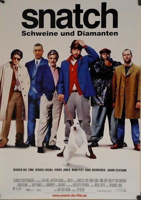 G2018 Kinoplakat - SNATCH Benicio Del Toro, Dennis Farina, Brad Pitt  GEROLLT