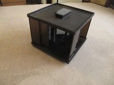 Vintage 8-Track Tape Carousel Storage Rack Spins Holds 24 Tapes EX Clear Black