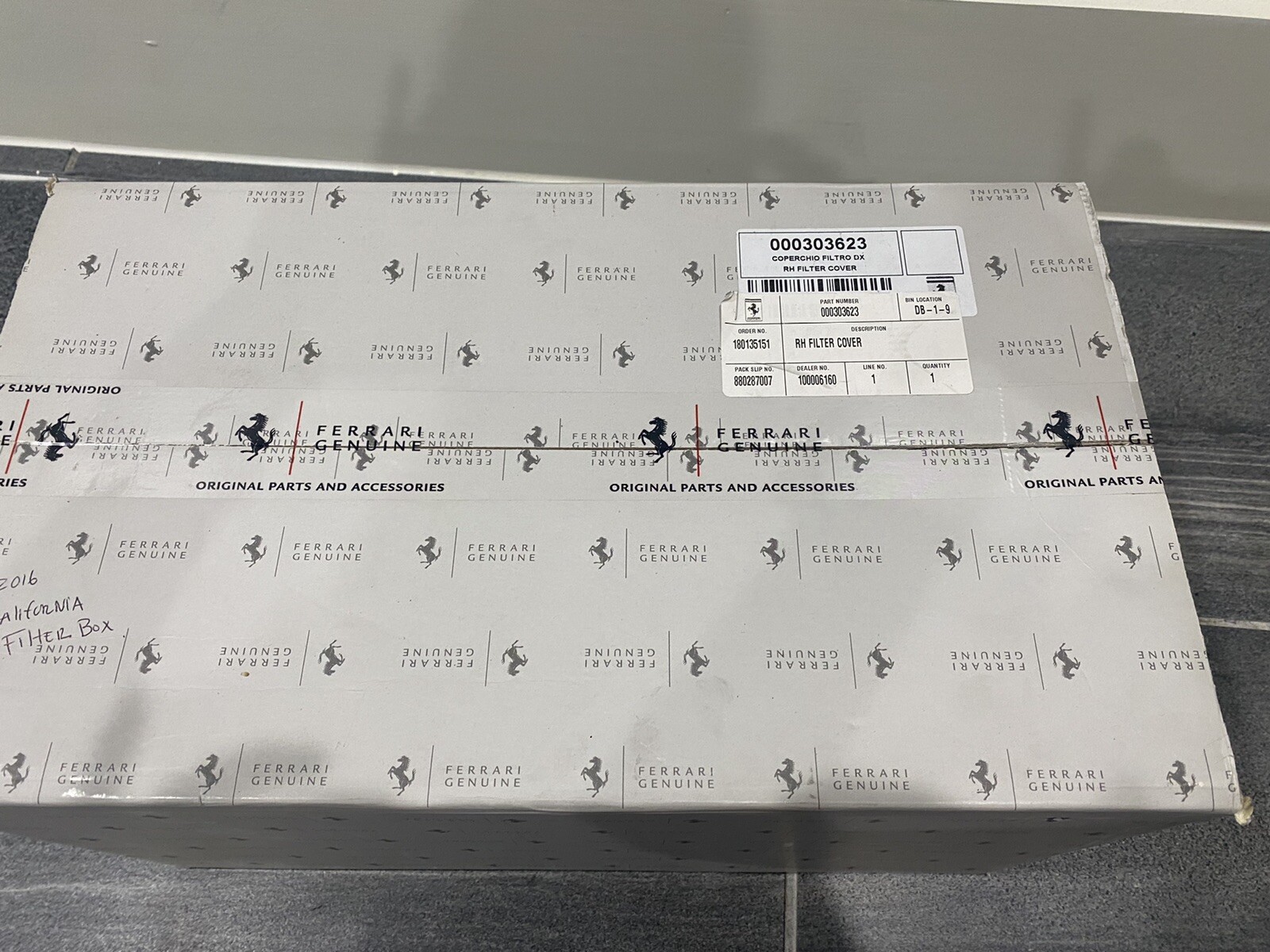2016 FERRARI CALIFORNIA FILTER BOX 000303623