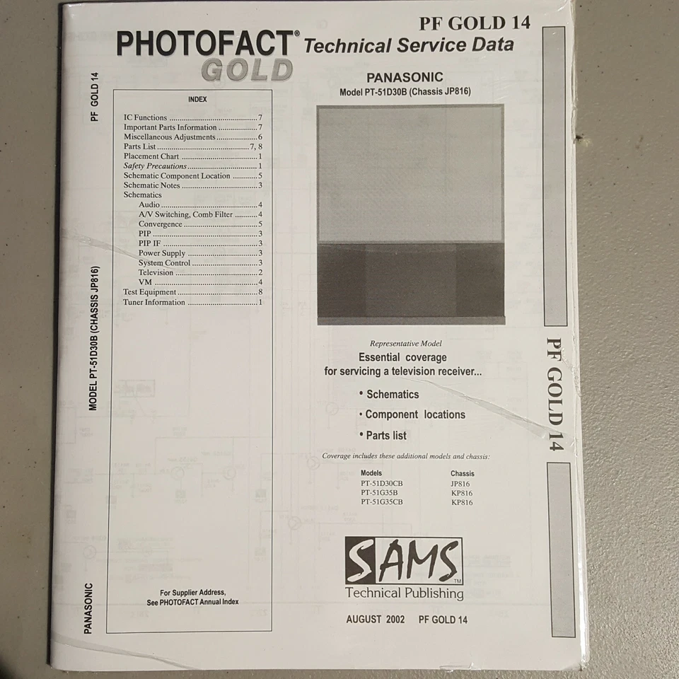Sams Photofact Gold - TV Technical Service Data, Lot Choice PF GOLD from 7-16 - Image 3 of 4