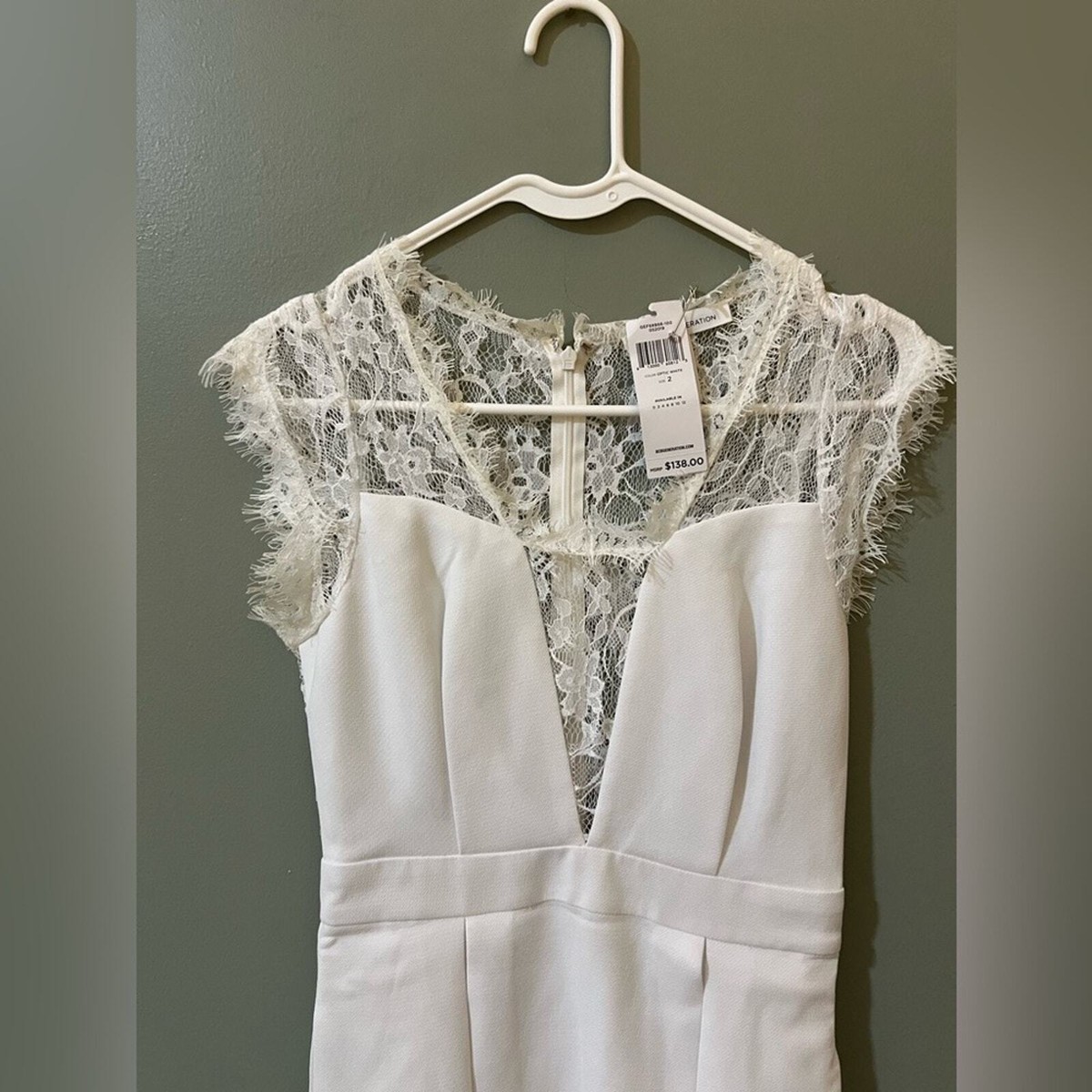 BCBGeneration Lace-Back Pleated Dress Size 2 optic white new with tags |  eBay
