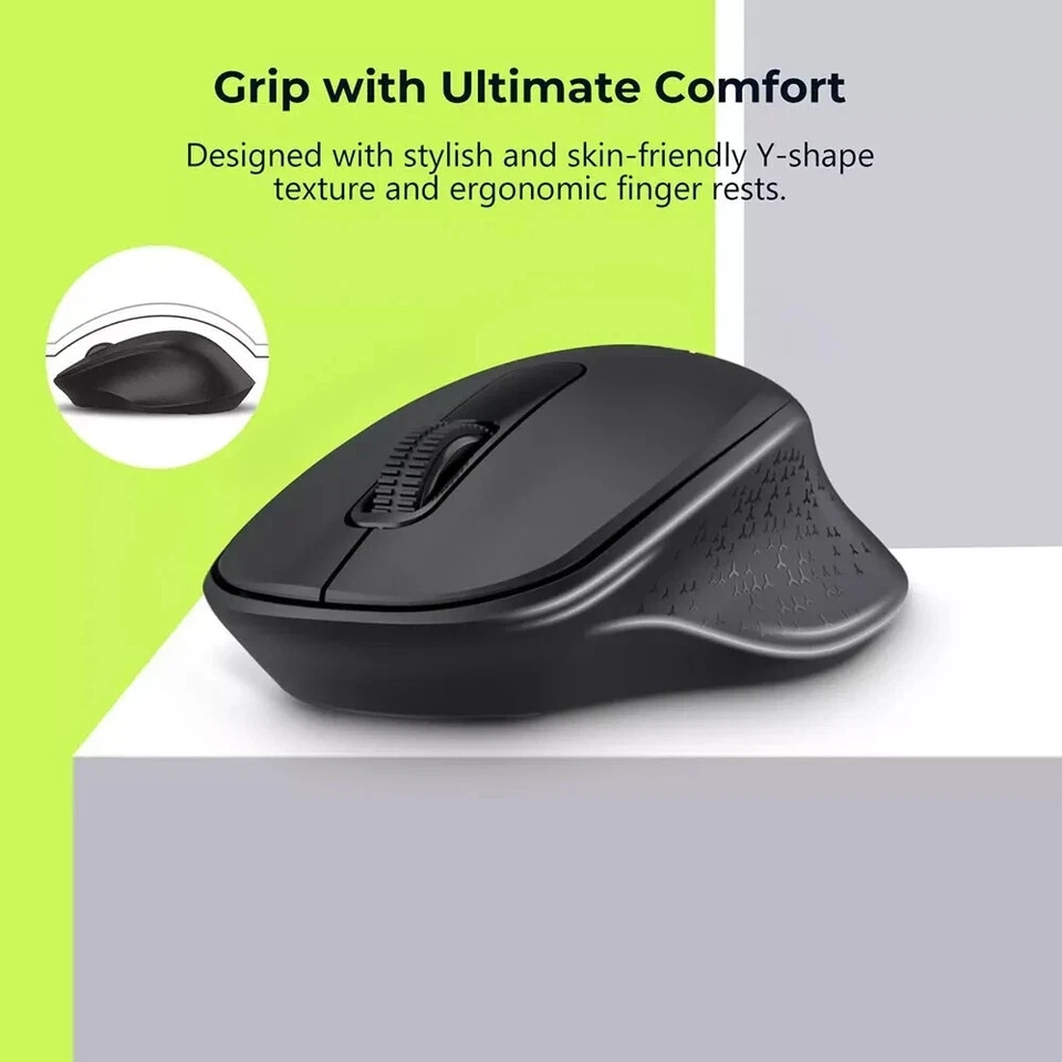 VicTsing USB Wireless Mouse Optical 2.4G Quiet Silent Click PC Laptop Computer - Image 3 of 4