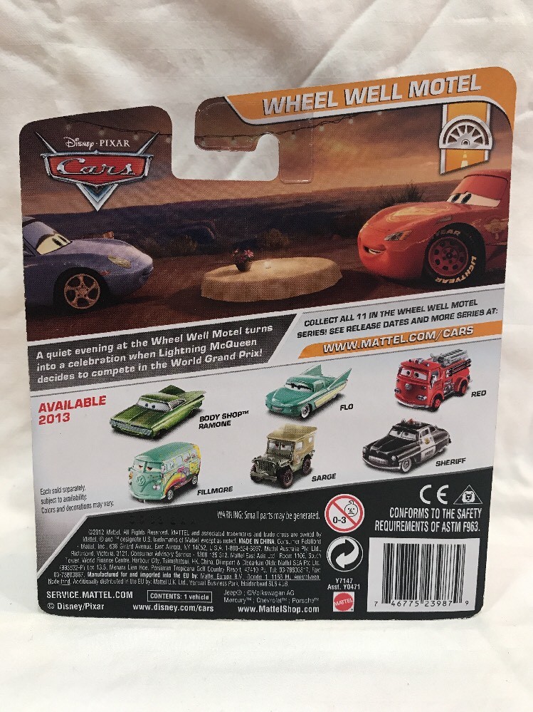 DISNEY PIXAR CARS WHEEL WELL MOTEL FLO SARGE BODY SHOP RAMONE