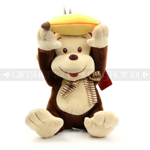 10" Soft Stuffed Monkey Chimp with Banana - Adorable Plush Toy for Kids Gift Toy
