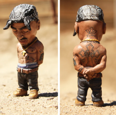 2Pack Hip Hop Biggie&2Pac Red Scarf bro Sculpture or choice Garden