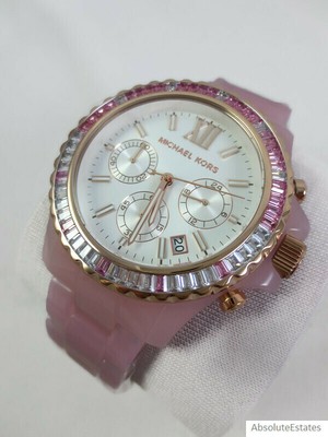NEW Michael Kors Everest Blush Pink Acetate Chronograph  display picture 2