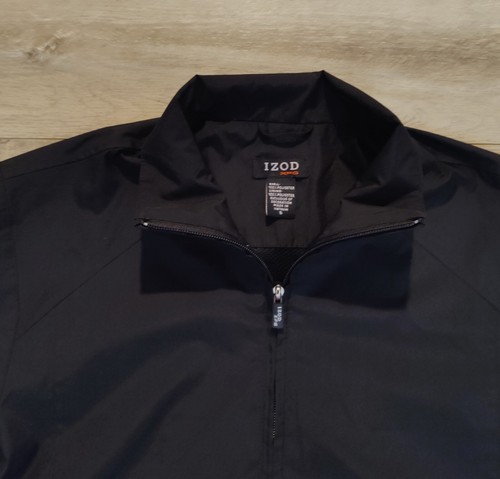 IZOD XFG Windbreaker Jacket Men’s Size Small Black Golf 3/4 Sleeve Full Zip - Picture 2 of 15