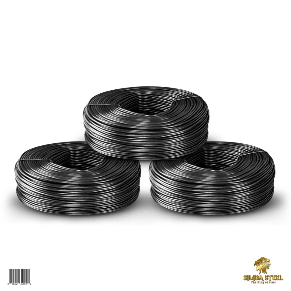 Lot of 3 x 3.5 lb Black Annealed Rebar Tie Wire 16 Gauge, (990ft) SIMBA STEEL