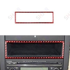 Cuadro de panel de radio de fibra de carbono rojo vinilo para VW Golf 4 GTI Jetta MK4 99-04