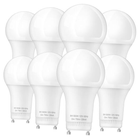  GU24 LED Light Bulb, A19 LED Bulbs 60 Watt Equivalent, 9W Dimmable LED Bulbs 