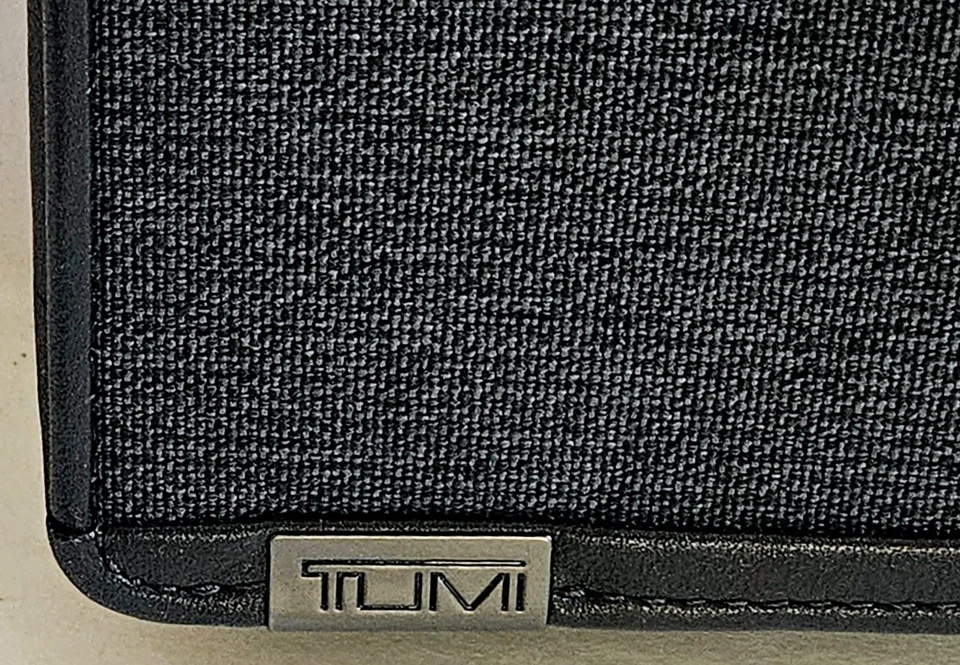 TUMI Zip Around Travel Wallet Anthracite and Dark Brown Leather - Image 4 of 4