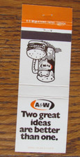 A & W ROOT BEER RESTAURANT MATCHBOOK COVER: CANADA EMPTY MATCHCOVER -A21