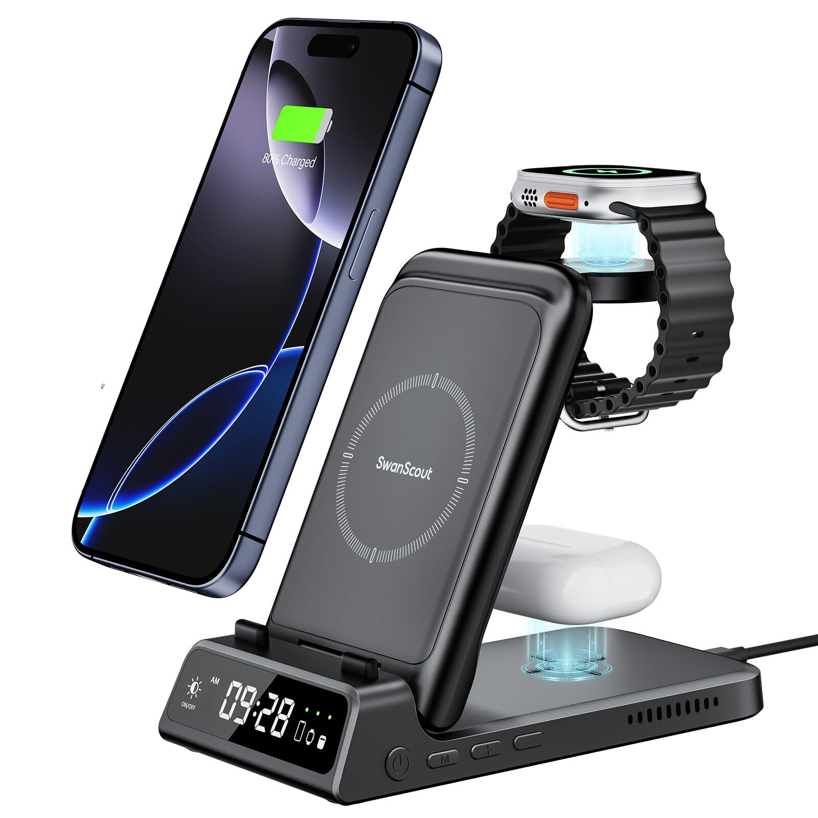 Charging Station for iPhone, 703A, Wireless Charger for iPhone 16/15/14/13/12...-image