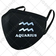 Wear Your Mask Aquarius sign Astrology Printed Black Cloth Mask