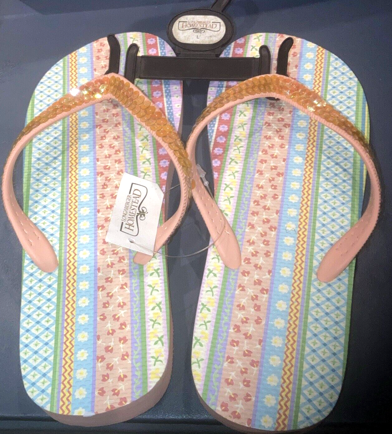 Longaberger Flip-Flops from The Longaberger Homestead-Size Large-NEW!!!-image