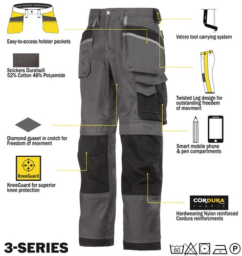 Snickers Trousers 3212 3-Series Work 
