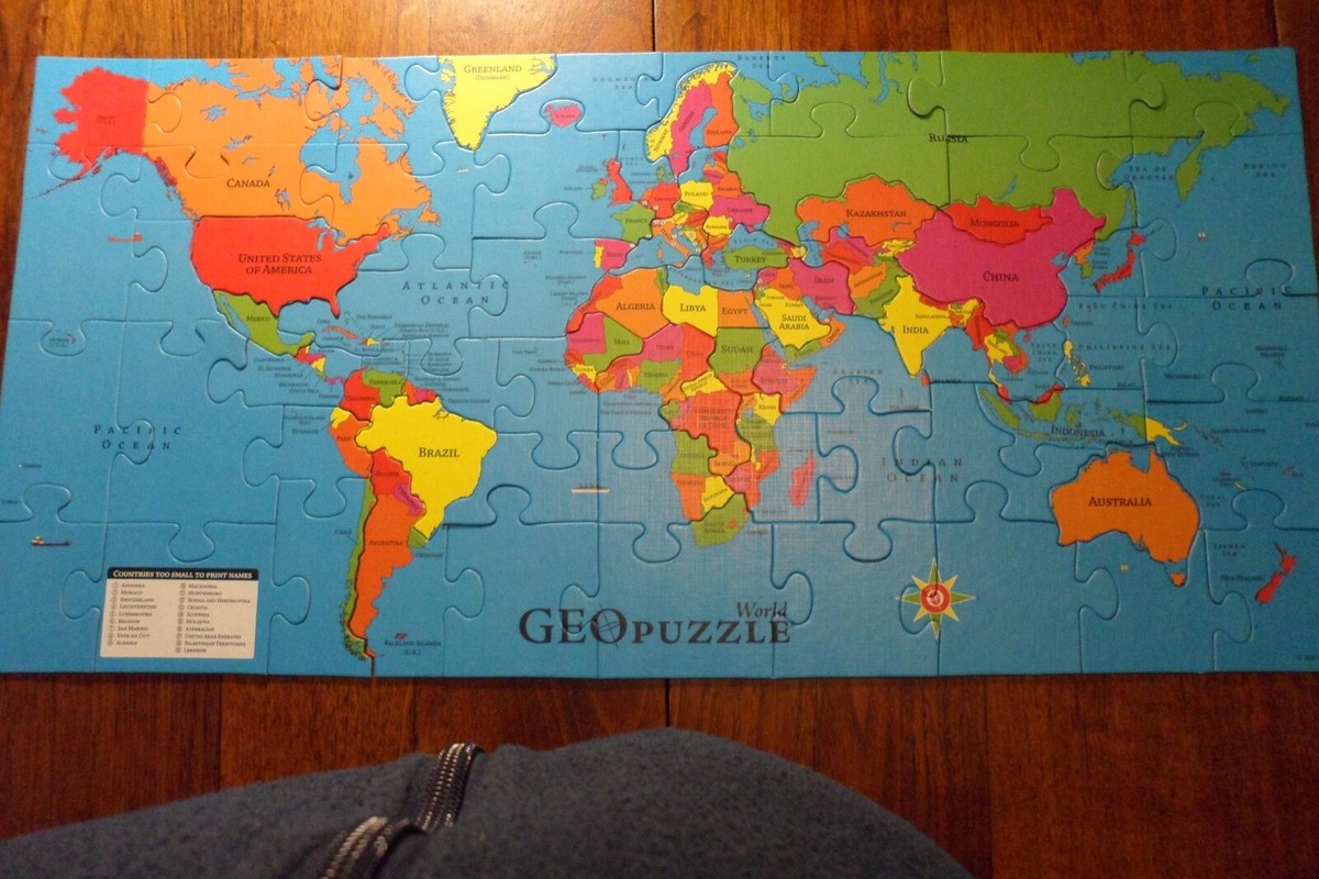 Geo Toys WORLD MAP PUZZLE 68 Piece Jumbo Size Jigsaw COUNTRY