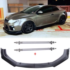 Front Bumper Chin Lip Splitter Spoiler +Strut Rods For Kia Forte /Forte5 2010-22