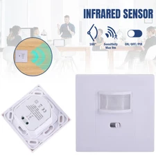 Motion Sensor AC100-240V PIR Detector Auto Infrared LED Light Switch NEW