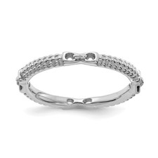 Sterling Silver Stackable Expressions Rhodium-plated Polished Ring