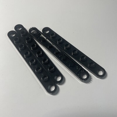 4x Lego Technic Technic Plate Plate Lift Arm 1x8 Flat 4442 in Black
