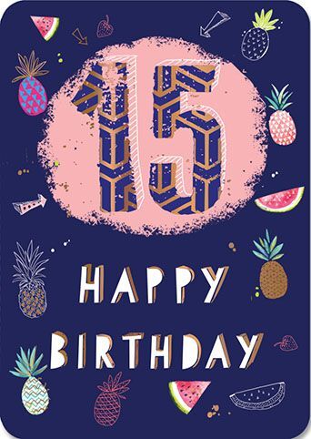 Birthday Card - 15th Fruit - Ling Design Quality NEW