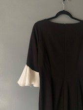 NWT - DKNY Little Black Dress Women's 12 Ruffle Sleeves Demure Classic Paris