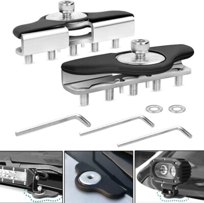 2x Universal Light Bar Hood Mounting Bracket Holder for SUV Truck Offroad Pickup