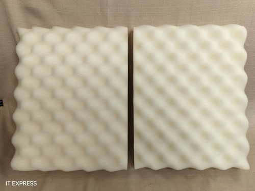 Lot of 2- recycled foam packing shipping protection thick wave-cut cushion block