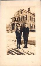 Postcard RPPC Boys Dressed For Church Real Photo Unposted