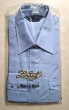 Vintage Lariat Western Men's Dress Shirt Long Sleeve SZ Large 1970s Blue NEW NOS