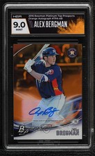 2016 Bowman Platinum Top Prospects Orange /25 Alex Bregman HGA 9 MINT Auto 1b0