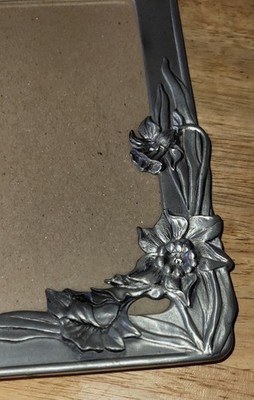 Pair SEAGULL Daffodil Design Pewter Frames PF234 Made in WI