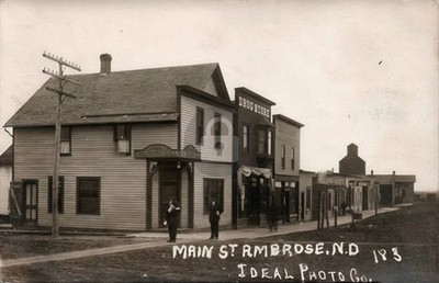 Main Street Bank Stores AMBROSE ND N Dakota RPPC Photo Postcard COPY