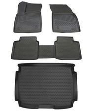 Gummi Kofferraumwanne Fußmatten Set für Ford Focus MK4 Laderaumwanne Matten