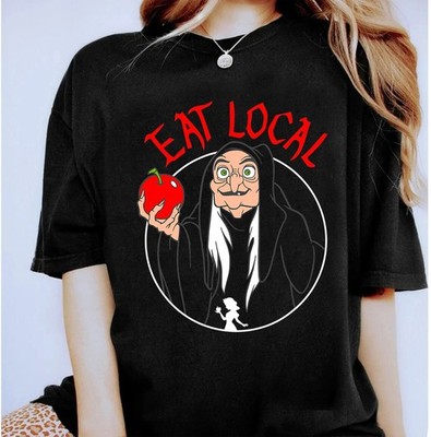 Disney T-Shirt Snow White Evil Queen Apple Eat Local Cute Unisex #3
