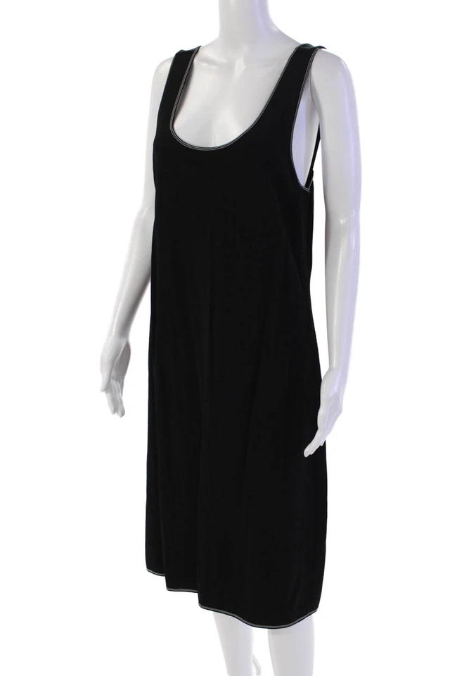 Vestido midi lápiz recto cuello redondo sin mangas negro talla 42 Escada para mujer Foto 2 de 4