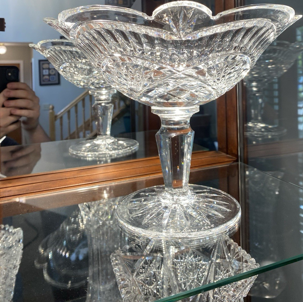 Waterford Crystal Artisan 10” Pedestal Compote Bowl Signed 2005 Jim O’Leary