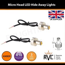 12v, 24v Flashing LED HIDE AWAY LIGHTS, Micro Blast Recovery strobe beacon AMBER