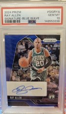 Ray Allen 2024-2025 Panini Prizm Blue Wave Auto PSA 10 Pop 1