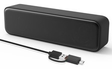 1 PCS Mini Computer Soundbar Wired USB Plug In Loud Sound Deep Bass PC Speaker