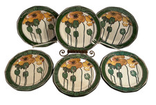 Antique Art Nouveau Royal Doulton Yellow Poppy Luncheon Plates D3227~A Set of 10
