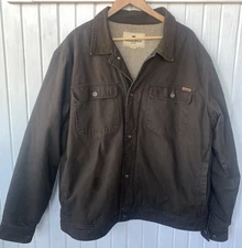 Woolrich 2XL Brown Canvas Sherpa Lined Chore Rancher Barn Coat Men's