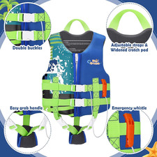 Kids Swim Vest Fit 20-50 Lbs Kids Swimming Jacket Fit 50-80 Lbs, Swim Jacket Wa