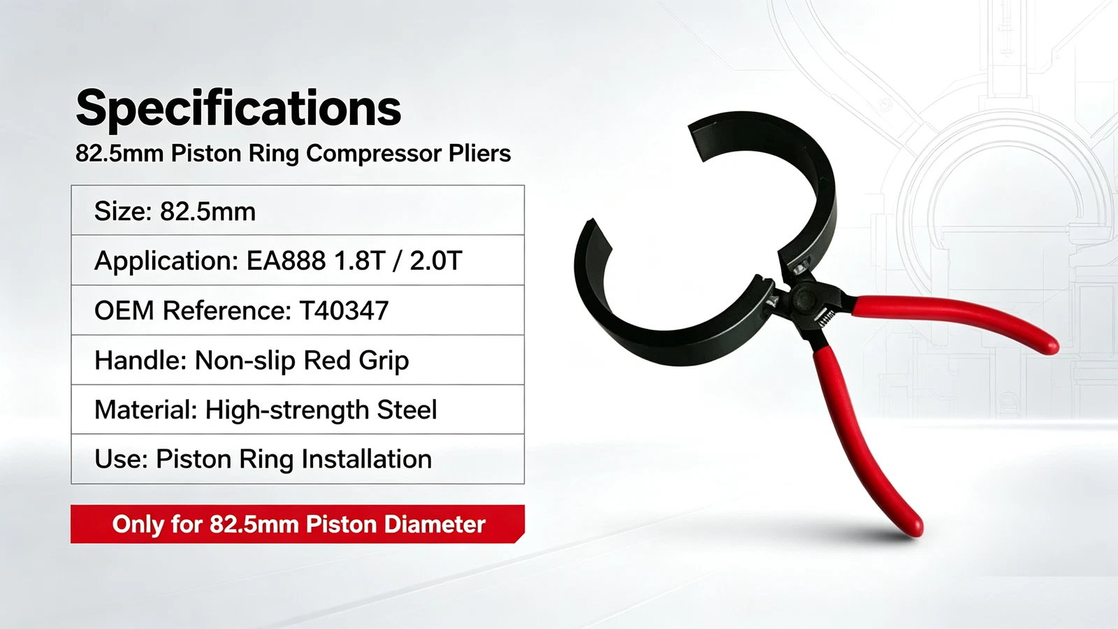 Piston Ring Compressor Pliers for EA888 1.8T 2.0T - view 2
