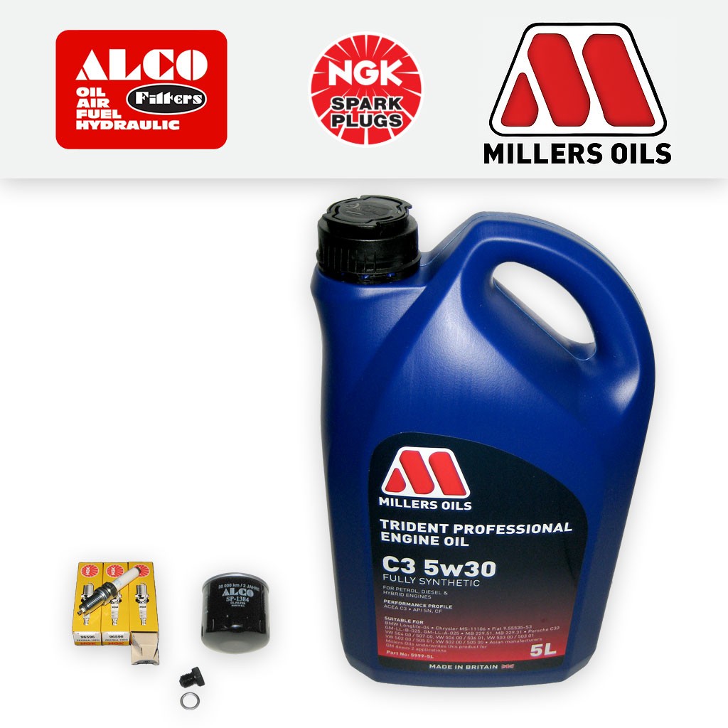 SERVICE KIT for SEAT MII 1.0 OIL FILTER SPARK PLUGS +C3 5w30 OIL (2011-2020)